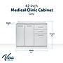 Viva Comfort 36'' H x 42" W Exam Room Medical Cabinet with 24" W Right Side Desk, 2 Doors, 3 Drawers, Gray (90242-NS-GRY-AO)~#|#~5F6F0AA8-F505-434A-93A5E00E130FD5D2_sc7