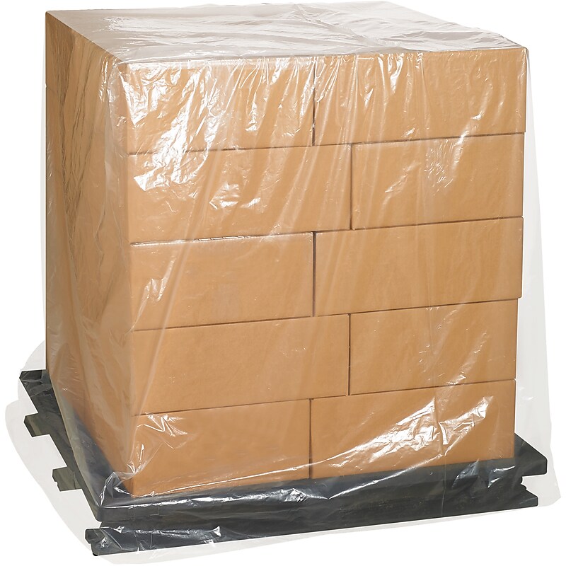 48" x 46" x 72" Pallet Cover, 2 mil., Clear, 60/Roll (PC108) image 1