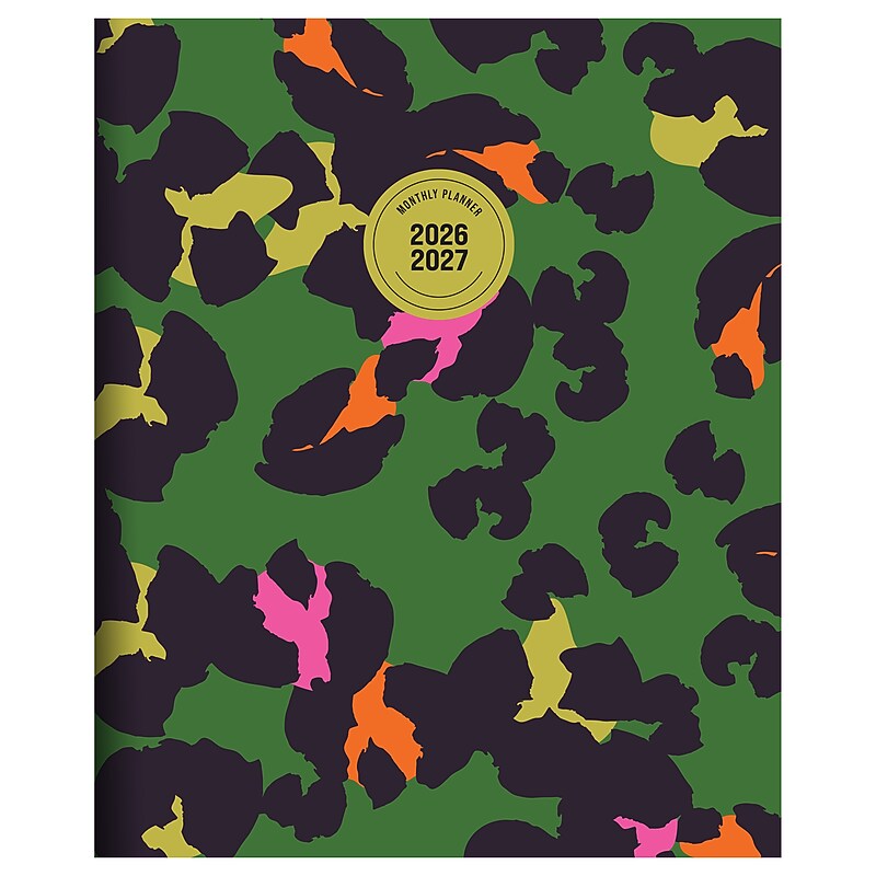 2026-2027 TF Publishing Lucky Leopard 9” x 11” Academic Monthly Planner, Paperboard Cover (AY27-4504) image 1