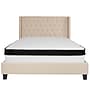 Flash Furniture Riverdale Tufted Upholstered Platform Bed in Beige Fabric with Memory Foam Mattress, Queen (HGBMF35)~#|#~5F7FA638-2A49-4C1E-A4ED9C3B4AD86F25_sc7