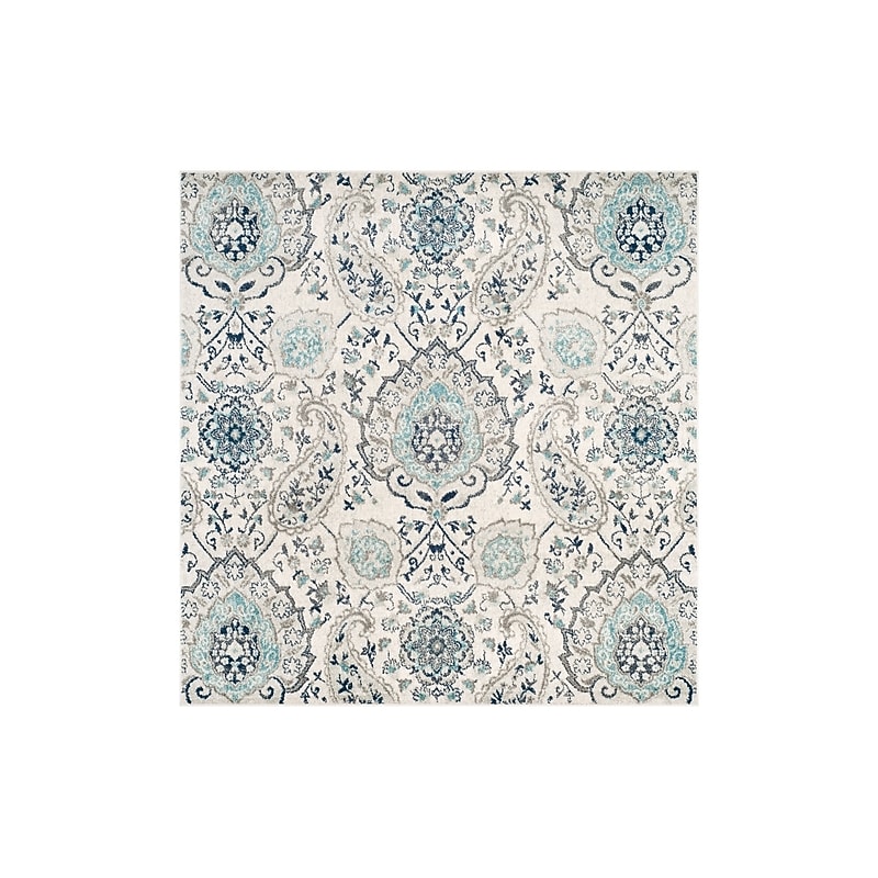 Safavieh Madison Collection 4' x 4' Square Indoor Area Rug, Machine Made, Cream/Light Grey (MAD600C-4SQ) image 1