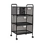 Mind Reader 4-Drawer Multipurpose Utility Cart with Wheels, Metal, Black (4DRMESH-BLK)~#|#~5F857B89-AAC3-463A-B6916E8C741D83EF_sc7