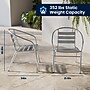 Flash Furniture Lila 23.5" Square Metal Table Set with 4 Slat Back Chairs, Aluminum (TLH24SQ017BCHR4)~#|#~5F88CE9C-1D69-4395-A5DC3CE5E8B48C60_sc7