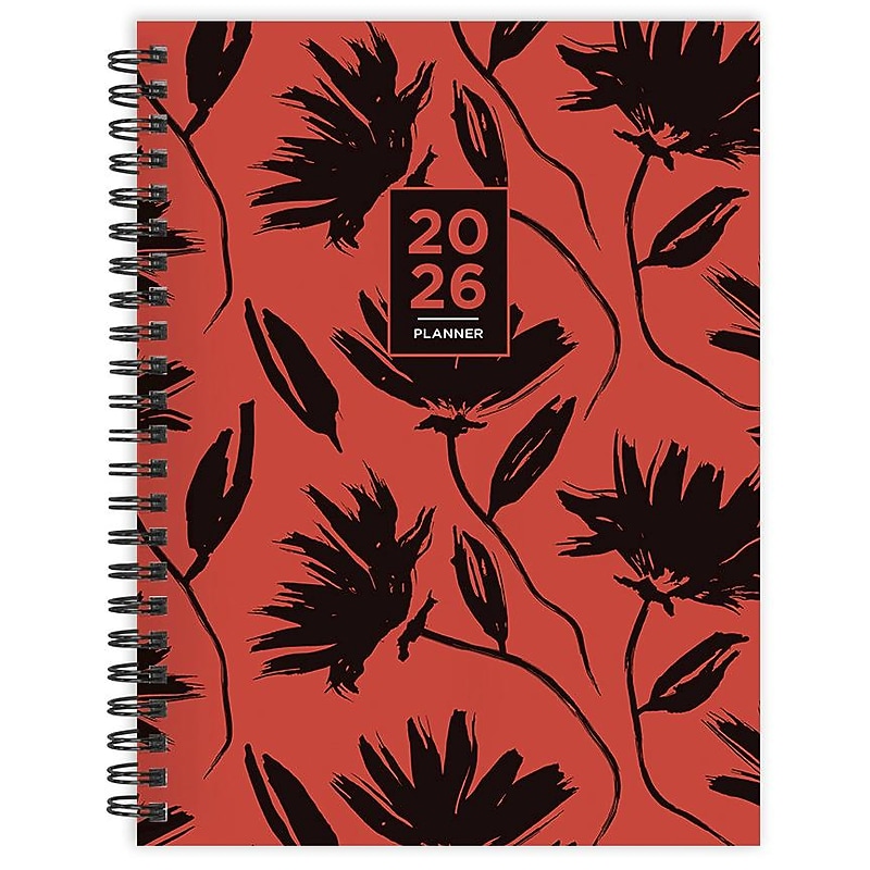 2026 TF Publishing 6.5" x 8" Calendar Year Weekly & Monthly Planner, Paperboard Cover, Electric Red (26-9200) image 1