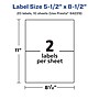 Avery Laser/Inkjet Multipurpose Labels, 8.5" x ", Glossy White, 20/Pack (94229)~#|#~5F8F4CCF-C777-4182-902F871FB2B78336_sc7