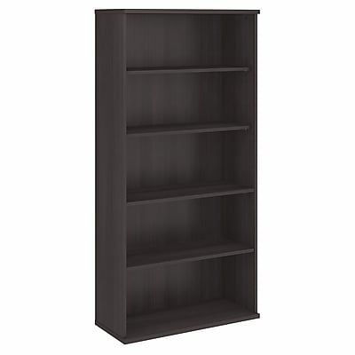 Bush Business Furniture Studio C 73"H 5-Shelf Bookcase with Adjustable Shelves, Storm Gray Laminate (SCB136SG)