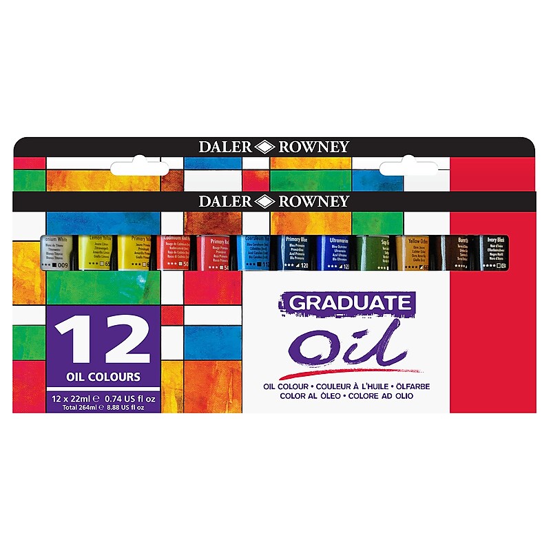Daler-Rowney Graduate Oil Paint, Assorted Colors, 22ml, 12/Set (DRWD1175220123) image 1