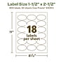 Avery EcoFriendly Laser/Inkjet Oval Multipurpose Labels, 1-1/2" x 2-1/2", White, 900/Box (94051)~#|#~5F9371EF-A536-436F-80CFA4CC52D103D0_sc7