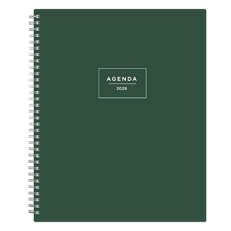 2026 Blue Sky 11" x 8.5"  Weekly & Monthly Personal Organizer, Plastic Cover, Green (154920) image 1