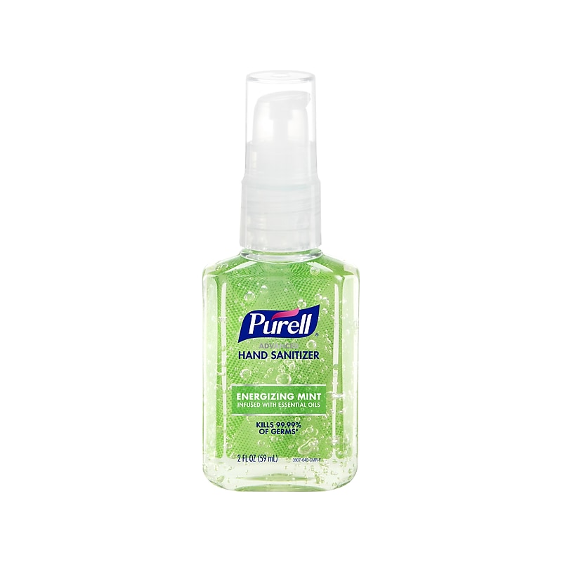 Purell 70% Alcohol Gel Hand Sanitizer, Energizing Mint Scent, 2 fl. oz. (3907-24-CMR) image 1
