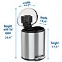 iTouchless SoftStep Semi-Round Stainless Steel Step Trash Can with Hinged Lid, 5.02 Gallon (IP05DSS)~#|#~5F9FCFD3-A284-4D39-B0045EC84482677C_sc7