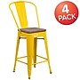 Flash Furniture Lily Contemporary Metal Vertical Back Counter Height Stool, Yellow, 4-Pieces/Pack (4CH3132024GBYLW)~#|#~5FA00FBF-9605-4E2D-88477B562CE6FFD0_sc7