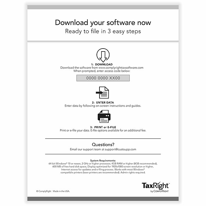 TaxRight 2026 1099-NEC Tax Forms Set with Envelopes & Software, 4
