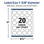 Avery TrueBlock Laser/Inkjet Circle Multipurpose Labels, 1-5/8" Dia., White, 2000/Box (94507)~#|#~5FAB580A-0B17-43A6-ACE610E05411D189_sc7