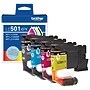 Brother LC501 Black/Cyan/Magenta/Yellow Standard Yield Ink Cartridges, 4/pack (LC5014PKS)~#|#~5FAF354F-5930-4B77-8528D76FD0192EEC_sc7