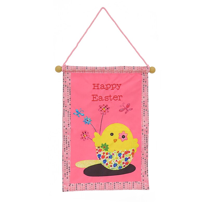National Tree Company 18" Pink Happy Easter Banner (AH63-PFY21011-1) image 1
