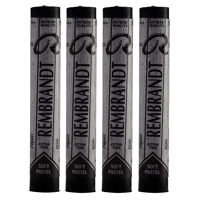 Rembrandt Soft Pastel Single Color Set, Black, 5/Set, 4 Sets/Bundle (RBX31997005-4) image 1
