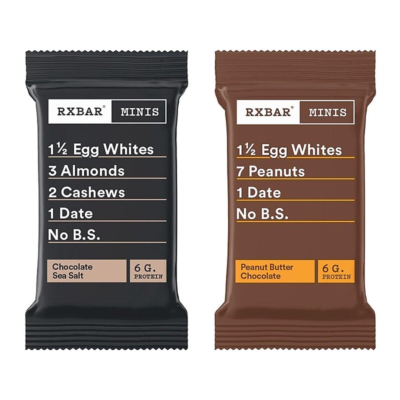 RX Bar Minis Protein Bars, Chocolate Sea Salt/Peanut Butter Chocolate, 0.9 oz., 8 Bars/Box (19390800190) image 1