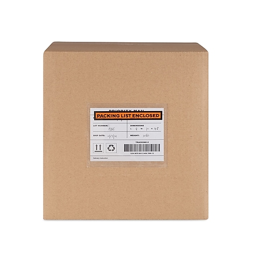 Staples Packing List Envelope, 4 1/2" x 5 1/2", Red, Panel Face