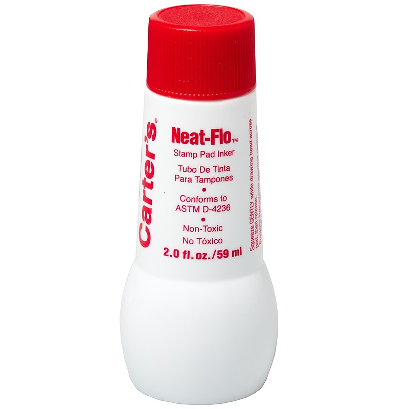Carter's Neat-Flo Stamp Pad Ink Refill, 2 oz. Bottle, Red  (21447) image 1