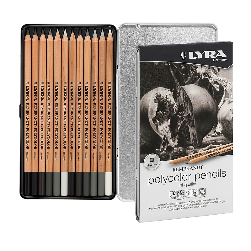 Lyra Rembrandt Polycolor Colored Pencil Set Tin, Assorted Colors, 12/Pack (LYXL2001122) image 1