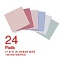 Staples Sticky Notes, 3" x 3", Ocean Mist Collection, 100 Sheets/Pad, 24 Pads/Pack (ST62875)~#|#~5FC5D594-9496-492D-A5E4ABDA64E69621_sc7