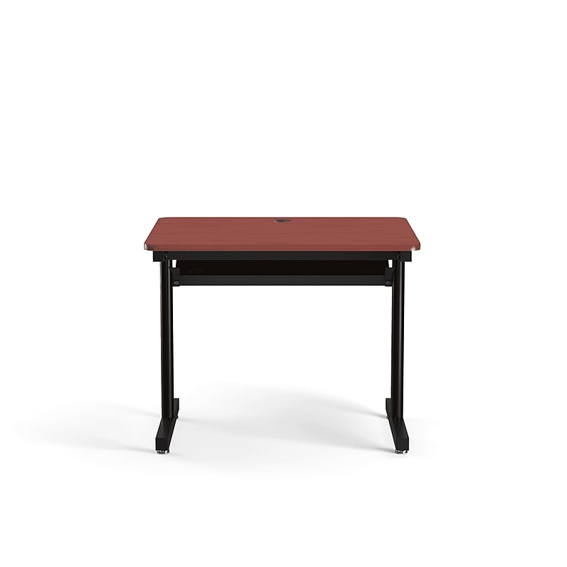VersaDesk 36"W Basic Computer Table, Cherry/Black (BCT3630-BC) image 1