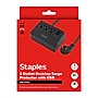 Staples TECH 3-Outlet 3-USB Port Surge Protector, 5', 900 Joules, Black (ST62770)~#|#~5FCAF353-60A2-4B0E-8B363B23E9BC5CF4_sc7