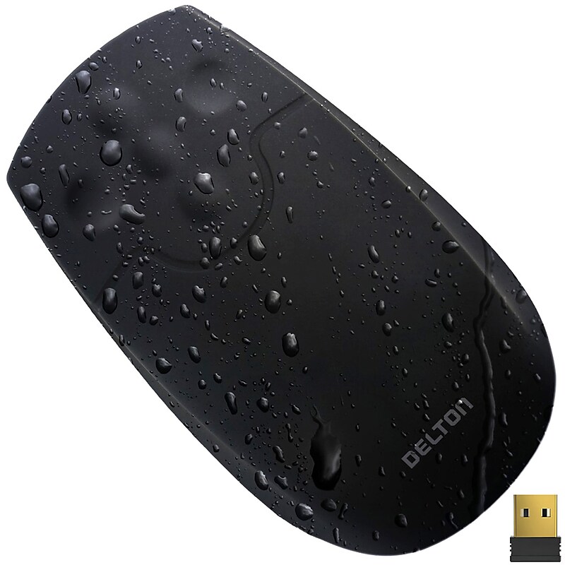 Delton M44 Wireless Optical Mouse, Black (DMSWM44-WB) image 1