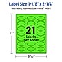 Avery Decorative Edge Multipurpose Labels, 1-1/8" x 2-1/4", Neon Green, 1680/Box (94061)~#|#~5FD1C23C-065E-4021-87B12E338E74B589_sc7