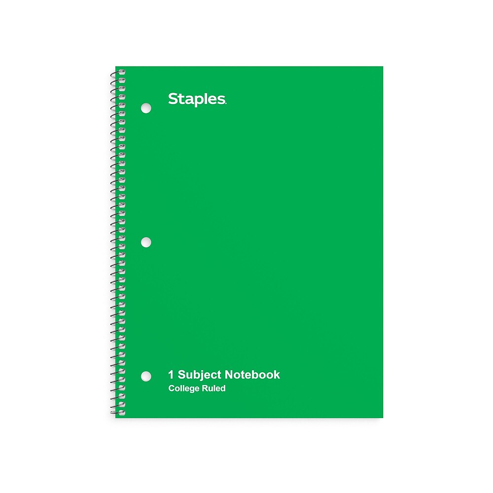 Staples® 1-subject notebook, college ruled, 70 pages