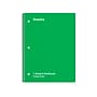 Staples 1-Subject Notebook, 8" x 10.5", College Ruled, 70 Sheets, Green (ST27502C)~#|#~5FD2D454-B348-472B-BC71ACD6F0F6FD79_sc7