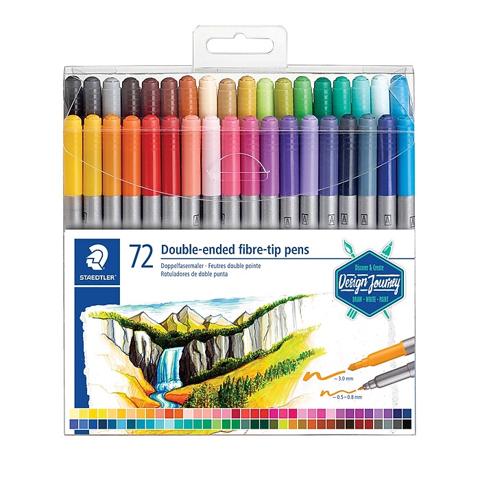 Staedtler Double-Ended Fiber Washable Markers, Duo-Tip, Assorted