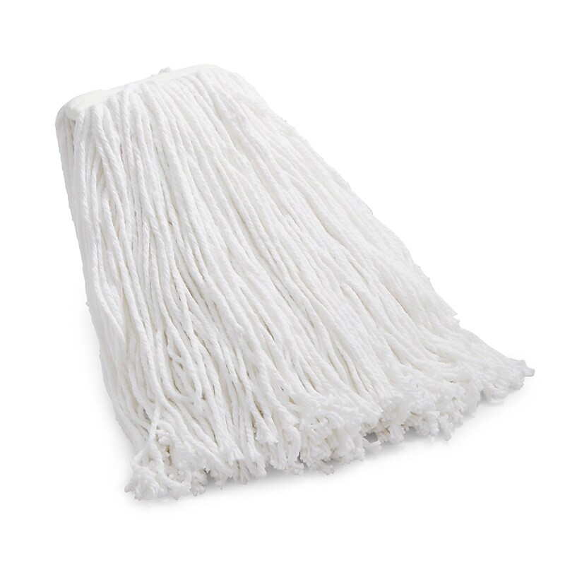 Coastwide Professional™ Cut-End Wet Mop Head, #24, Rayon, 1" Headband, White (CW57746) image 1