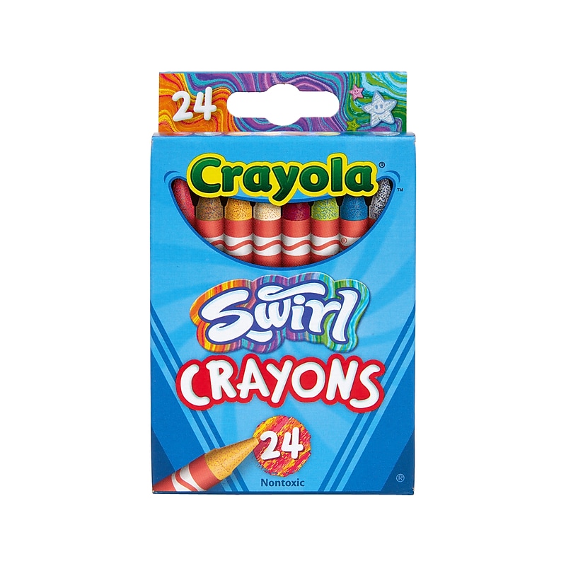 Crayola Swirl Crayons, Assorted Colors, 24/Box (52-3439) image 1