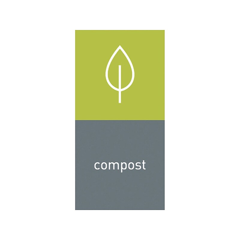 simplehuman Compost Magnetic Sorting Label, 8" x 4", Green/Gray, 2/Pack (KT1176) image 1