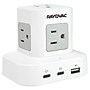 RAYOVAC 5-Outlet 3-USB Port Power Cube Surge Protector with Flat Plug, 5-ft., 540 Joules, White (SS-P927)~#|#~5FE0BBFE-5B92-40DB-B039B8B399E7F0BE_sc7