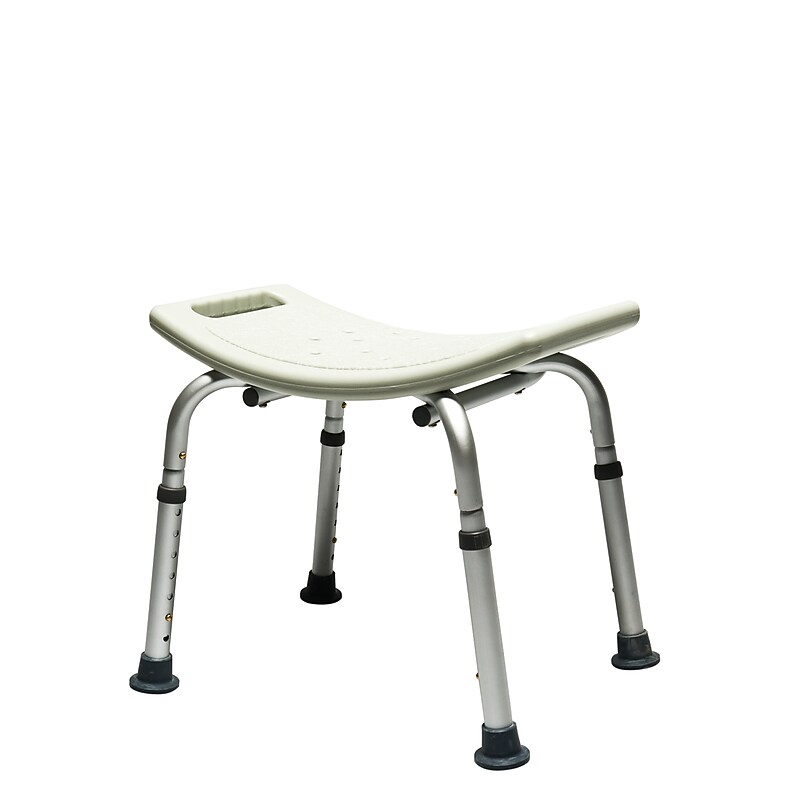 Lumex Knock Down Bath Bench, Without Backrest, Aluminum Frame, 350 Lb. Capacity, White, 4/Carton (7931KD-4) image 1