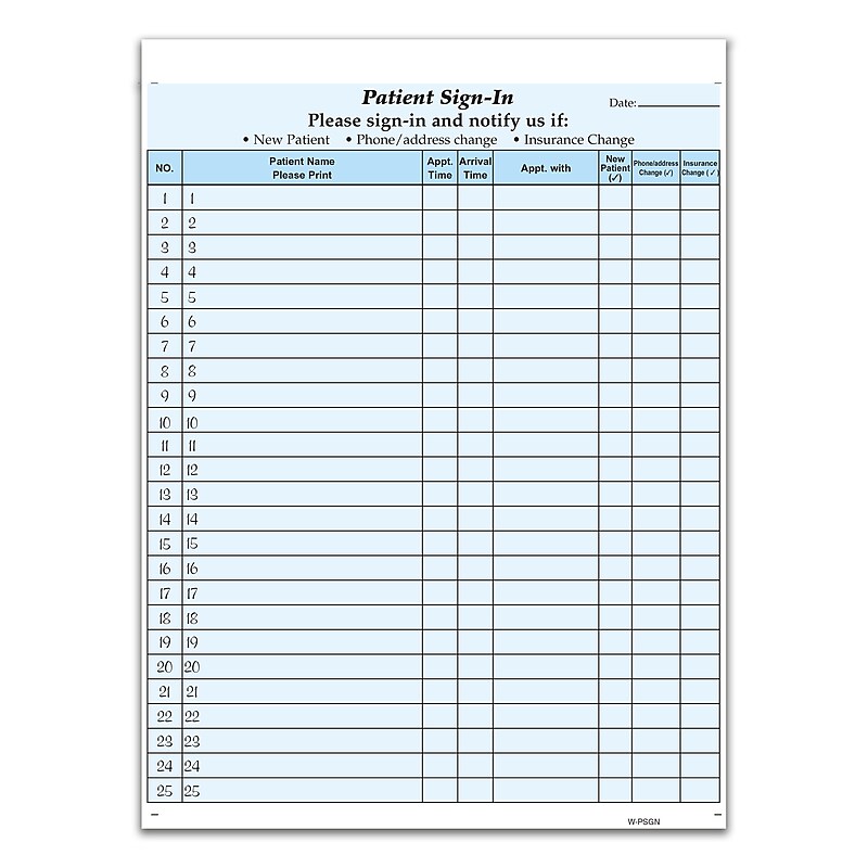 Cosco Patient Confidential Sign-In Forms, 3-Part, 125 Forms/Pack (074039) image 1