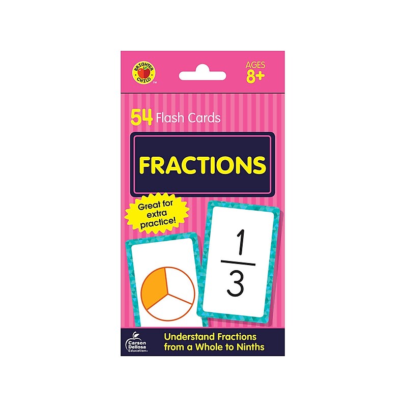 Carson-Dellosa Brighter Child Fractions Flash Cards, 54/Pack (0769677339) image 1