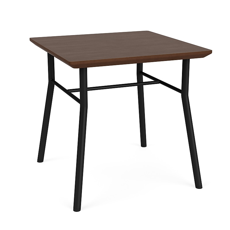 Lesro Chat 20"W x 20"D Laminate End Table, Riftwood Walnut/Black (CX0620.SBK.TRW) image 1