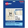 Avery Laser/Inkjet Multipurpose Labels, Ivory, 24 Labels/Sheet, 10 Sheets/Pack (94221-PIP10)~#|#~5FF33F25-C9BA-4D7B-A3525D0A8F93978D_sc7