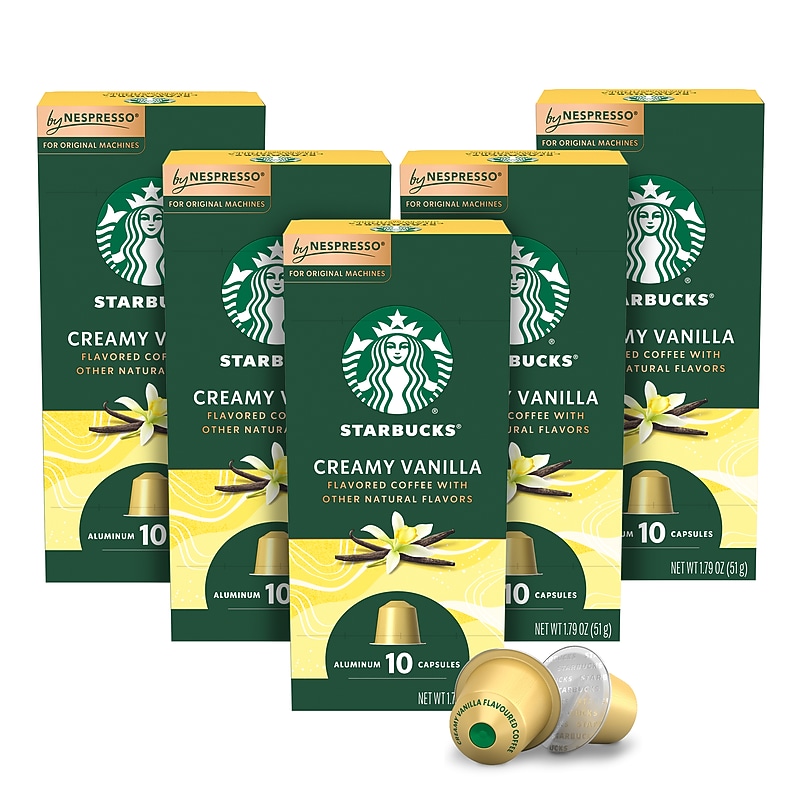 Starbucks Creamy Vanilla Coffee Nespresso Original Capsules, Light Roast, 50/Box (135893) image 1