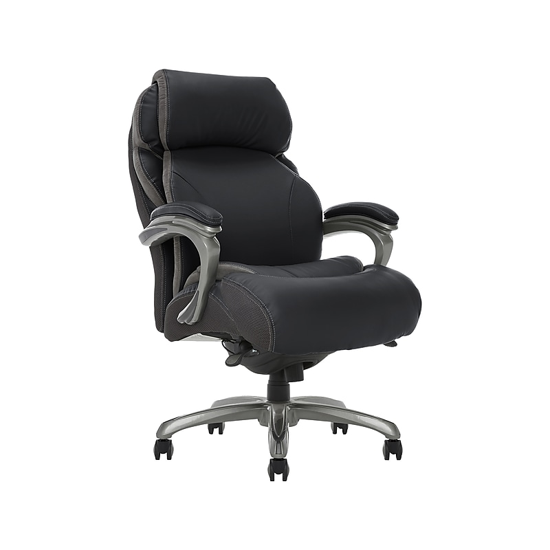 Serta Big & Tall Ergonomic Bonded Leather Swivel Executive Chair, Black (44954) image 1