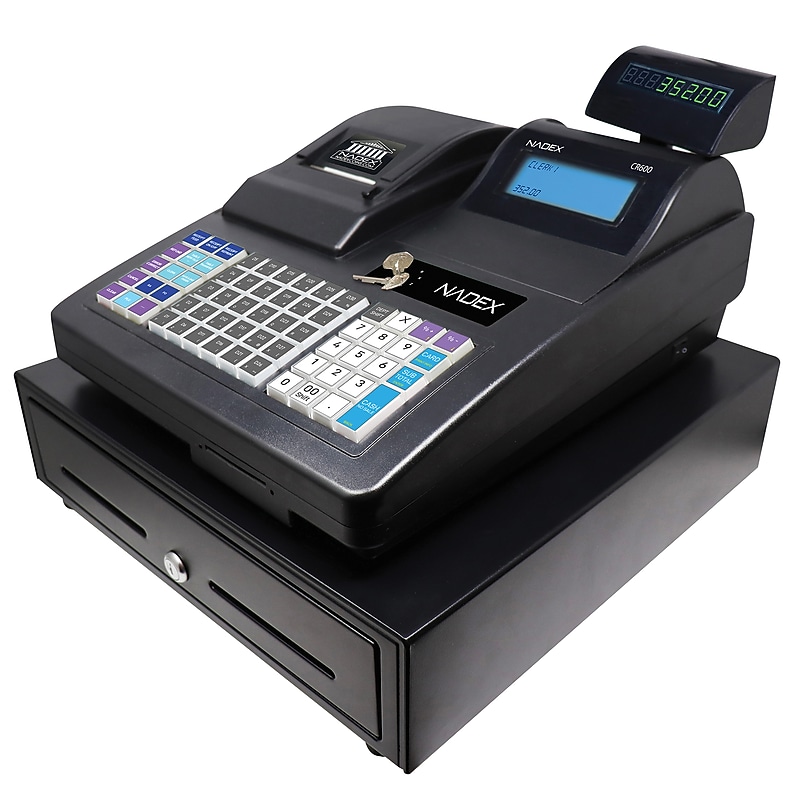 Nadex Coins CR600 Thermal-Print Electronic Cash Register, Black image 1