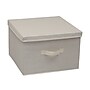 Household Essentials Medium Stackable Folding Fabric Square Storage Box With Lid, 10" x 15"x 15", 39 Qt., Cream (117-1)~#|#~5FF930B8-4A5F-413E-BCDDA335B915C5A0_sc7