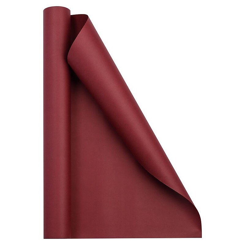 JAM Paper Short Mini Roll Wrapping Paper, 26.3 sq. ft., Burgundy Maroon, 2/Pack(277013522263a) image 1