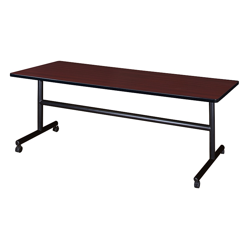 Regency Kobe 72" x 30" Flip Top Mobile Training Table- Mahogany image 1