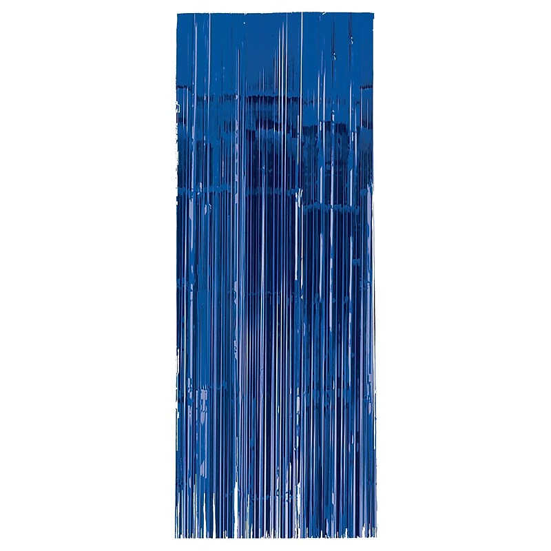Party City Foil Fringe Curtain, Royal Blue (AM24200-105-NS) image 1