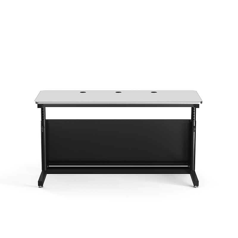 VersaDesk Deluxe 60"W Manual Adjustable Standing Computer Table, White/Black (CTL6030-BW) image 1
